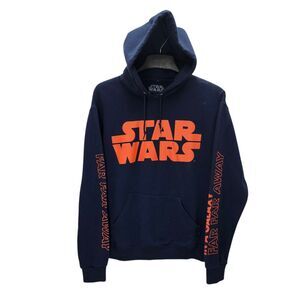 Star Wars Hoodie Sweatshirt Sweater Mens Medium Blue Red Long Sleeves Logo